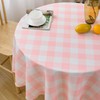 VEDACHIC Pink Checkered Tablecloth 60" Round Table Cloth – Pink