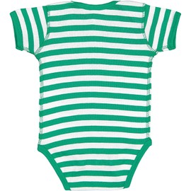 Rabbit Skins Baby Soft Short-Sleeve Bodysuit (4400) Kelly-White Stripe, 12M