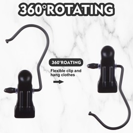 36 Pieces Boot Hanger for Closet Portable Laundry Hanging Hooks with Clips Black Multifunctional Hangers Organizer Clip Home Travel Space Saving for Boots Jeans Hats Towels