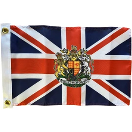 NWFlags Union Jack Royal Crest Flag 18" x 12" 75d Premium Polyester | Polyester 1.5x1 foot material flag with 2 Eyelets