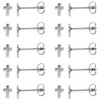 10 Pair Pack Stainless Steel Very Tiny Cross Stud Earrings