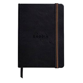 Rhodia Rhodia Touch 116173C Sketchbook, Mixed Media Book, DIN A6 Portrait, 20 Sheets, Paint'ON Paper, Extra White, 250 g, Ideal for Mixed Techniques and Art, Black, Pack of 1