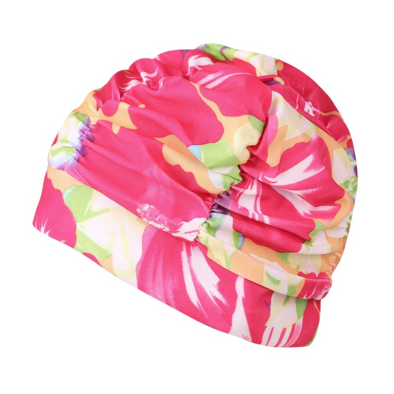 Baoxinjp Swim Cap, Quick Drying, Waterproof, Breathable, Pleat, Floral Pattern,