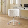 Artificial Rabbit Hair Chair with Metal Base,Adjustable Desk Chair Swivel