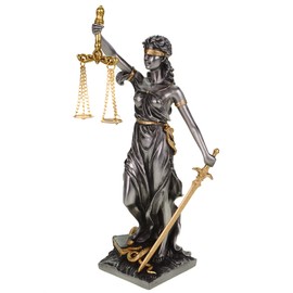 Veronese by Joh. Vogler GmbH Figurine of Justitia Roman Goddess of Justice 21 cm Gold/Silver Sculpture Lawyer Law Law