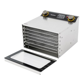 6 Trays Commercial Food Dehydrator Machine for Jerky, 400W Electric Food Dehydrator Machine 86ºF-194ºF,Timer Control,Stainless Steel Food Dehydrator Machine for Meat, Fruit,Beef, Jerky, Herbs