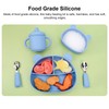 5pcs Baby Feeding Kit Food Grade Silicone Bear Design Plate