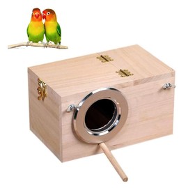 zmgmsmh Bird Nest Breeding Box Cage Wood House for Finch Lovebirds Cockatiel Budgie Conure Parrot (L-11.6 X 5.9 X 5.9IN)