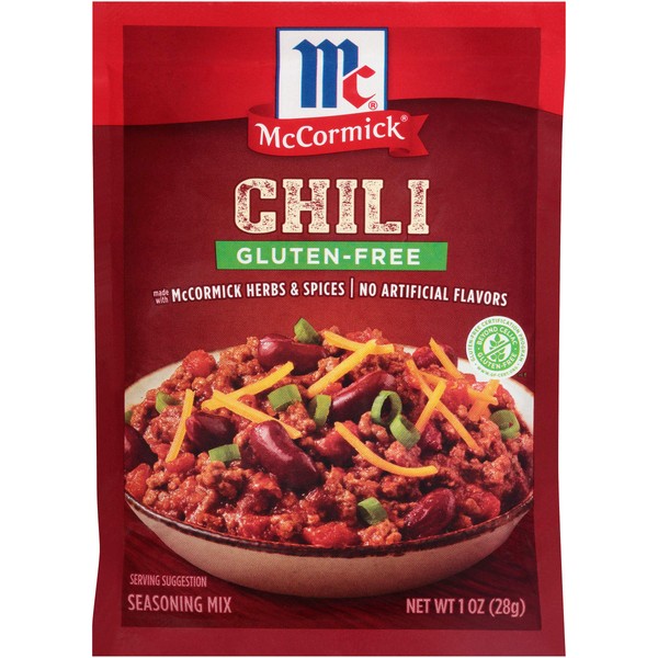 McCormick Chili Seasoning Mix, Gluten Free, 1 Ounce Pouch (Pack of 12)