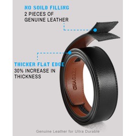 CHAOREN Leather Ratchet Belts Men - Dress Belt 1 3/8" Comfort Click - Micro Adjustable Belt Fit Everywhere