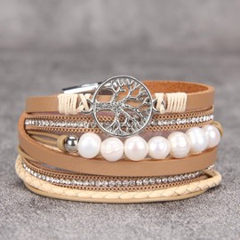 HAPPILOOPS Bohemian Leather Wrapped Bracelet Fashion Layered Bracelet, Bohemian Bracelet, Bohemian Bracelet Women's Jewelry