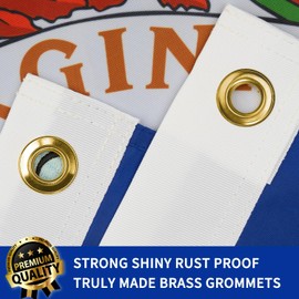 XIFAN Premium Virginia State Flag 3x5 ft Outdoor, Double Sided Embroidered Pattern, Heavy Duty 210D Nylon VA Flags, the Strongest Longest Lasting for Outside with Sewn Stripes/Brass Grommets