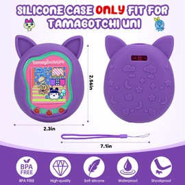 Winceed Case for Tamagotchi Uni, Silicone Cover for Tamagotchi Uni Protector Skin with Lanyard (Purple)