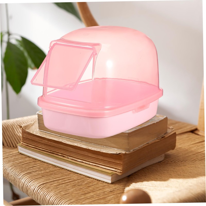 WOONEKY Chinchilla Sand Bath House for Pets Plastic Hamster Bathtub