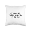 Good Girl With A Hood Playlist Throw Pillow