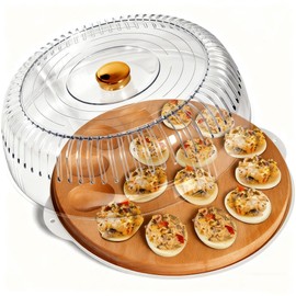 AceList Reversible Wood Charcuterie Board with Lid - Deviled Egg Platter & Holder - Countertop & Refrigerator for Easter & Thanksgiving