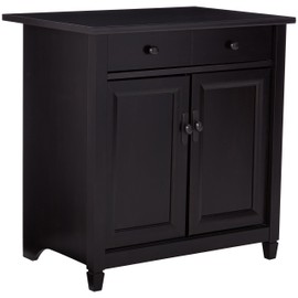 Sauder 408696 Edge Water Utility Cart/Stand, L: 28.19" x W: 19.45" x H: 29.02", Estate Black finish