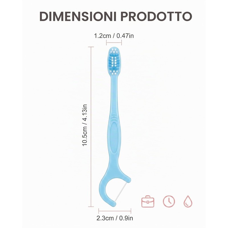 BCHKO Spazzolini Monouso con Dentifricio 12 Pezzi, 3 in 1