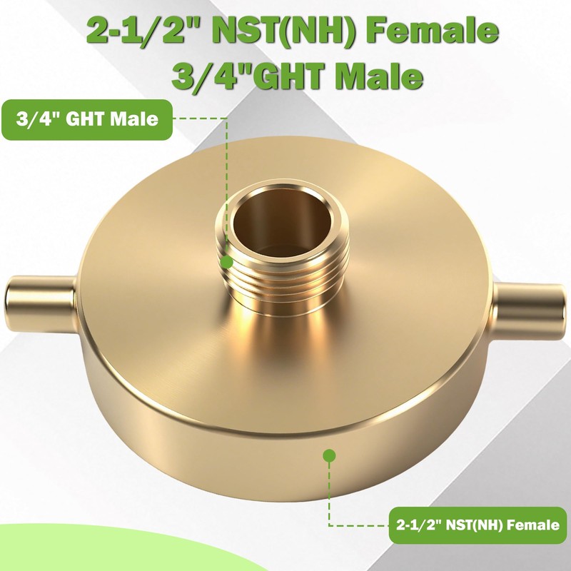 SpringSpray 2-1/2" NST (NH) Female x 3/4" GHT Male Brass
