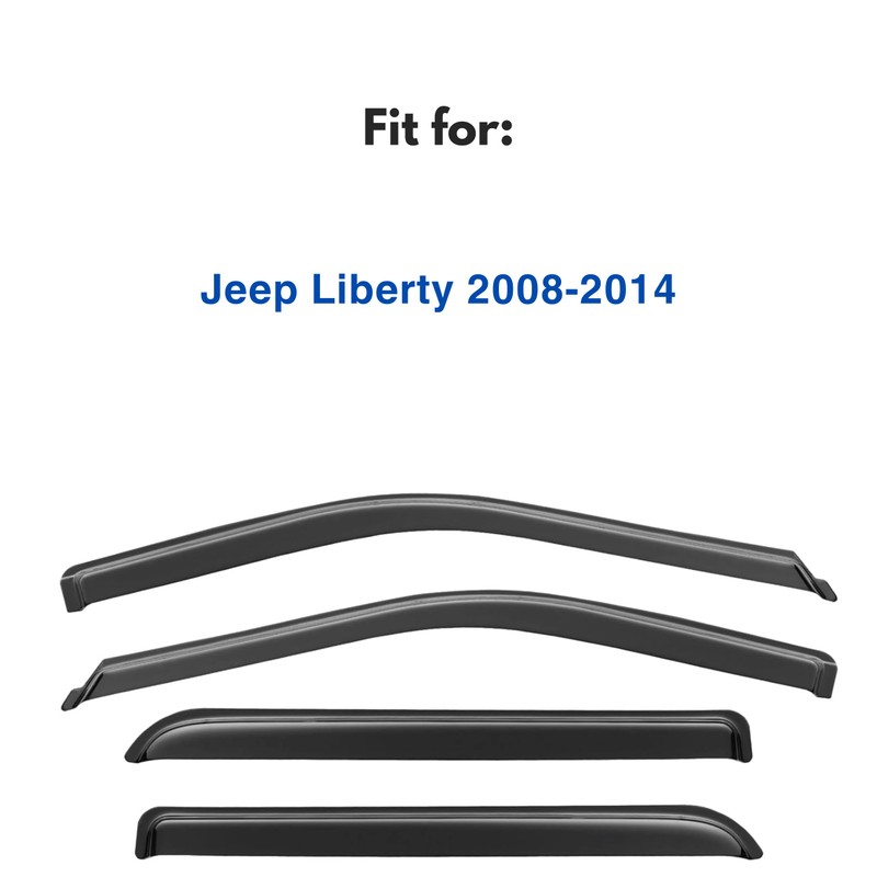 IG Window Visor for Jeep Liberty 2008-2014, Rain Guard Tape-On