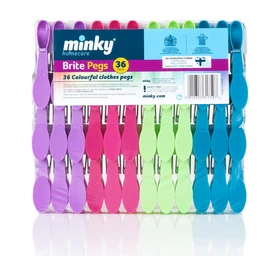 Minky Brite Pegs, Multi-Colour, Pack of 36