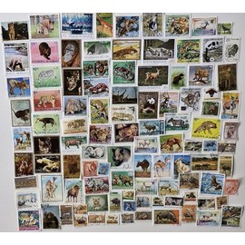 Wild Animals Stamps Collection - 100 Different (Stamps for Collectors)