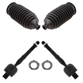 TRQ Front Driver & Passenger Side Inner Steering Kit Steering Rack & Pinion Bellow Tie Rod Compatible with 2006-2012 Ford Fusion 2007-2012 Lincoln MKZ 2006 Zephyr 2006-2009 Mercury Milan