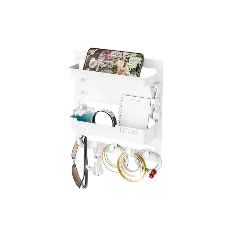jinminamz Wall Key Shelf, Wall Organiser with 5 Double Key