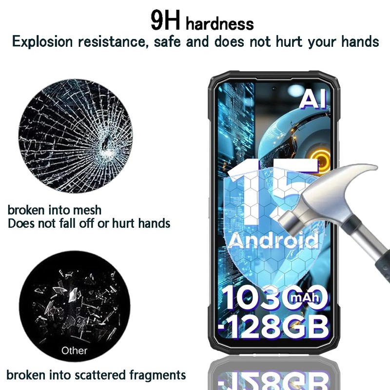 Tzstz 3 Pieces Tempered Glass Screen Protector for DOOGEE Blade