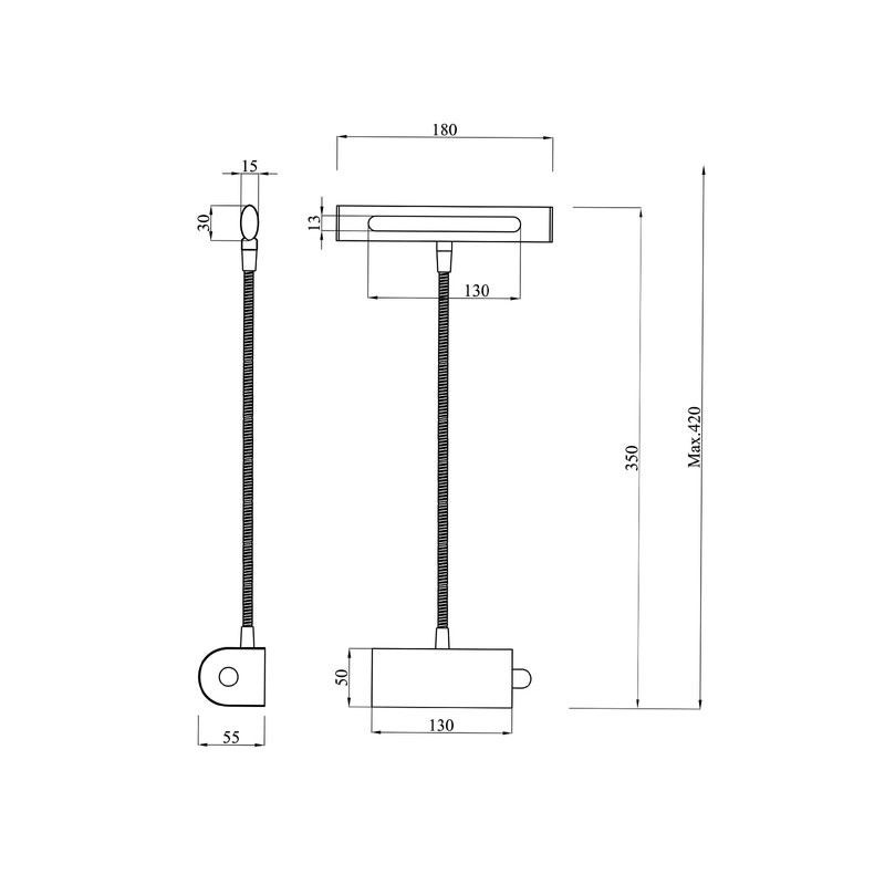 Set of 2 Dimmable Picture Lights with Flexible Arm Matte