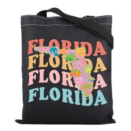 ENSIANTH Florida State Map Tote Bag Florida Vacation Gift Florida Tourism Bag Sunshine State Florida Lover Shoulder Bag (FLORIDA B bag)