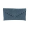 Loni Neat Envelope Faux Suede Clutch Bag/Shoulder Bag, denim, M