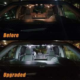 BRISHINE White Interior LED Lights Kit for Jeep Grand Cherokee 2011 2012 2013 2014 2015 2016 2017 2018 2019 2020 Super Bright 6000K LED Light Bulbs Package + License Plate Lights and Install Tool