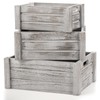 Hacaroa 3 Pack Wood Crates with Handles, Rustic Nesting Storage
