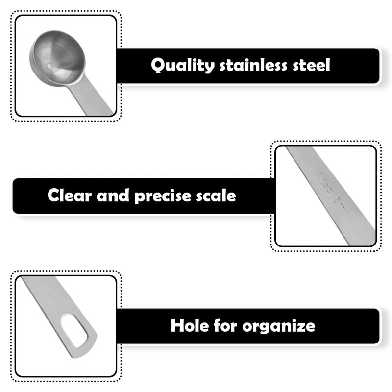 2 Pcs Stainless Steel Tablespoons,Short Handle Measuring Spoons for Tea,