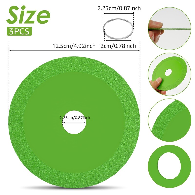 DJAPWPX-3Pcs Integrated Glass Cutting Disc for Angle Grinder, Heat Resistant