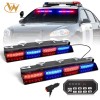 Emergency Dash Strobe Lights 2x16.8" Red/Blue 48W LED Safety Flashing