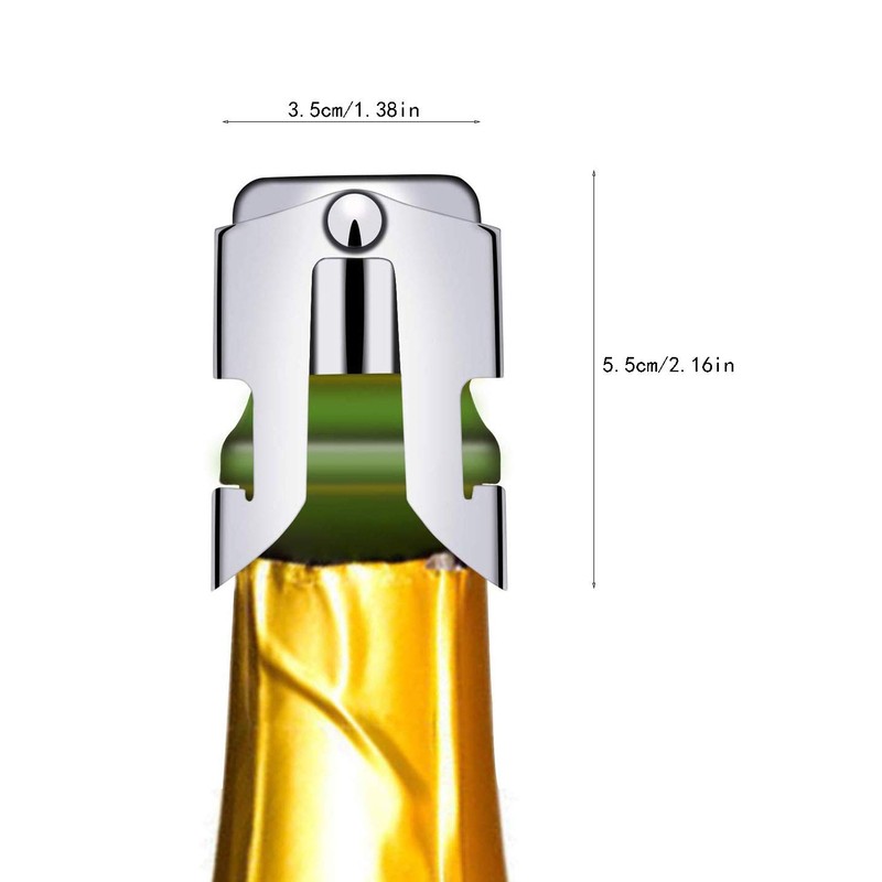 YFOX 3 Piece Champagne Bottle Stoppers Stainless Steel Vacuum Sealing
