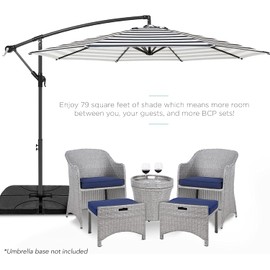 Patio Umbrella Canopy, Universal Replacement Cover for 10 Feet 8- Ribs Outdoor Round Patio Market Umbrella Parasol Canopy Top Sun Shade Accessory, 300D UV Protective And Water Resistant Canopy ,