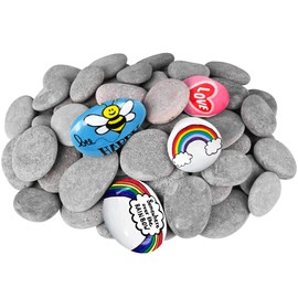 River Rocks for Painting 75 Pcs Large 2-3 Inch Flat Smooth Painting Stones Craft Rock to Paint for Kids Crafts Painting Bulk