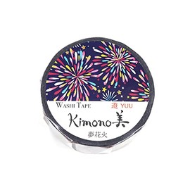 Kamiiso Sansho Kimono Beauty GR-2039 Dream Fireworks 0.6 inches (15 mm) x 26.4 ft (7 m)