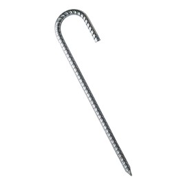 WOONEKY Sturdy Trampoline Stakes Ground Anchor Zinc Plated Heavy Duty j Hook Rebar Stakes for Swing