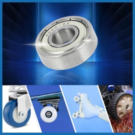 A ABSOPRO 6000ZZ Deep Groove Ball Bearings P6 10x26x8mm Lubricated Bearings Double Metal Seal Silver Tone Scooter Skateboard Wheel - Pack of 2