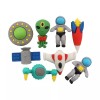 papelería laxia 4 Sets De Gomas Espaciales Astronauta Premium 4pz