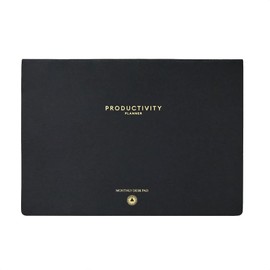 Monthly Desk Pad, 2-Year Productivity Planner, Tear-Out Deskpad for To-Do List, Calendar, Productivity Tools for Time Management and Mindfulness, A4 Size, Black - Intelligent Change