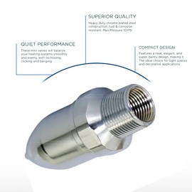 Midline Valve SBWIT3412 Hoffman Steam Air Vent; Heat Regulator Float Type Valve; Straight Mount; 3/4 in. x 1/2 in. NPT; Chrome Plated Steel