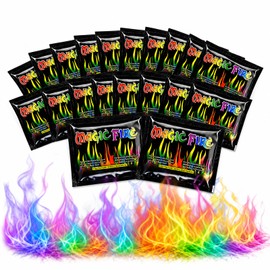 18PCS Magic Fire Sachets 10 G Packs, Fire Colour Changing Powder, Can Turn into Blue, Green, Purple
