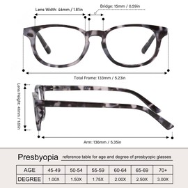 Przene 4 Pack Reading Glasses with Spring Hinge Blue Light Blocking Readers for Women Men Oval Frame 4.0