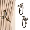 SUQ I OME Vintage Leaf Shaped Curtain Holdbacks, Bronze, 1