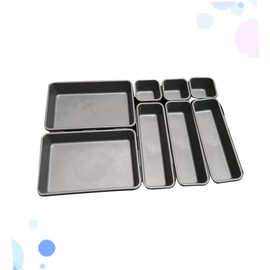 CAXUSD 8pc Multifunctional Storage Container Plastic Drawer Boxes Lids Compartment Organizers Desk Organizers Light Grey